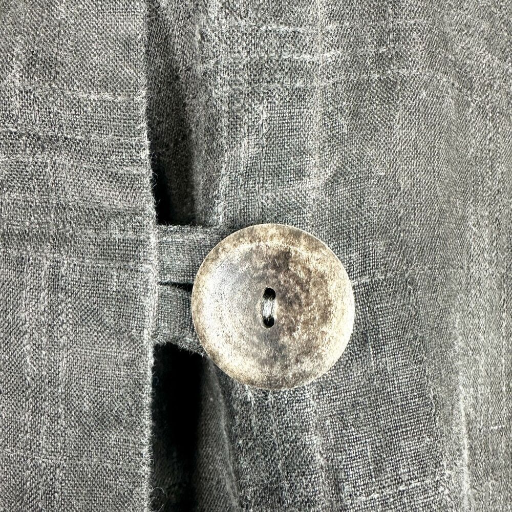 Grizas Oliato Washed Linen Jacket Size Medium Brown Lagenlook Button Front - Picture 4 of 5